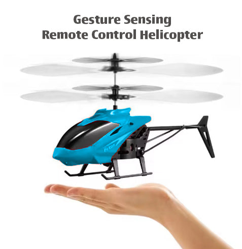 RC Gesture-Control Flying Helicopter Toy with Remote, Red or Blue - product photo