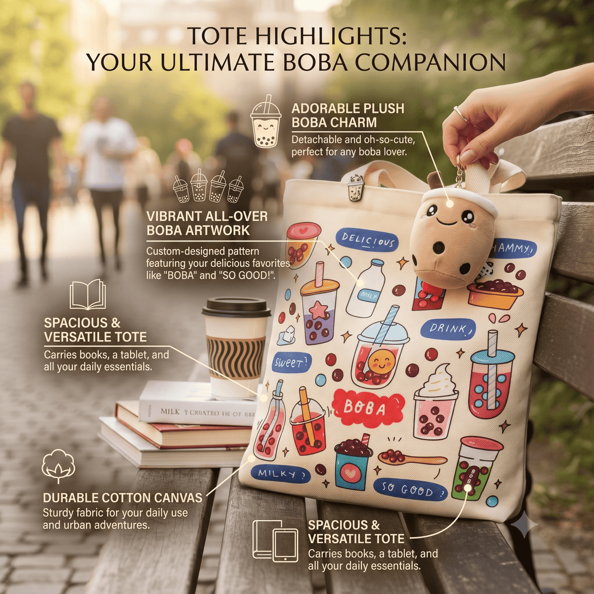 Boba Tote Bag Gift Set — product photo 2 of 22