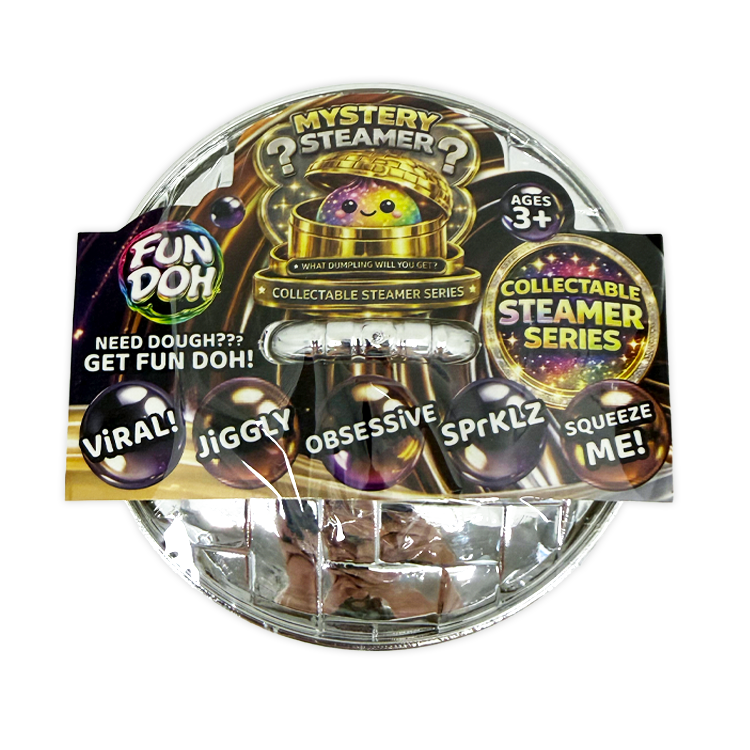 Collectible Mystery Dumpling Squishy Toy in Steamer Case