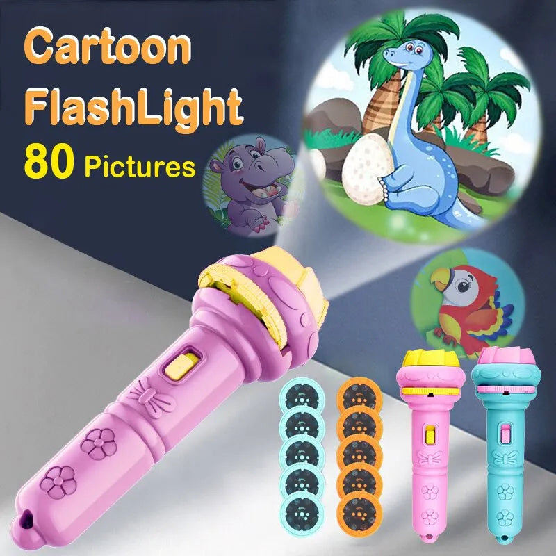 cartoon projection flashlight toy product photo showing the full item