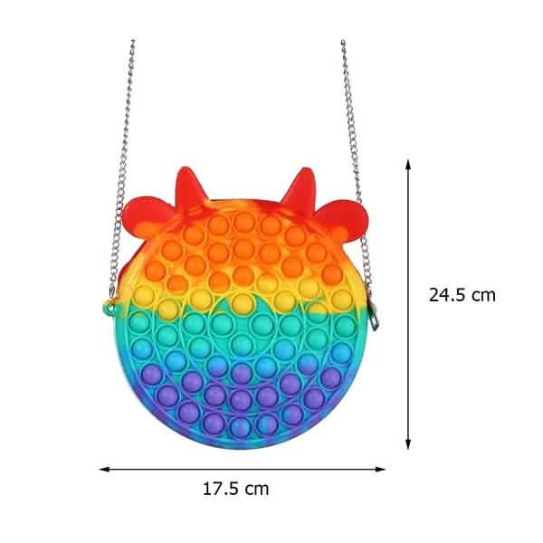Full view of the cute bag clip pop fidget toy