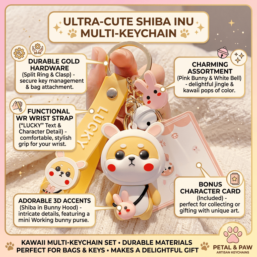 Bunny-Ear Shiba Keychain — product photo 2 of 9