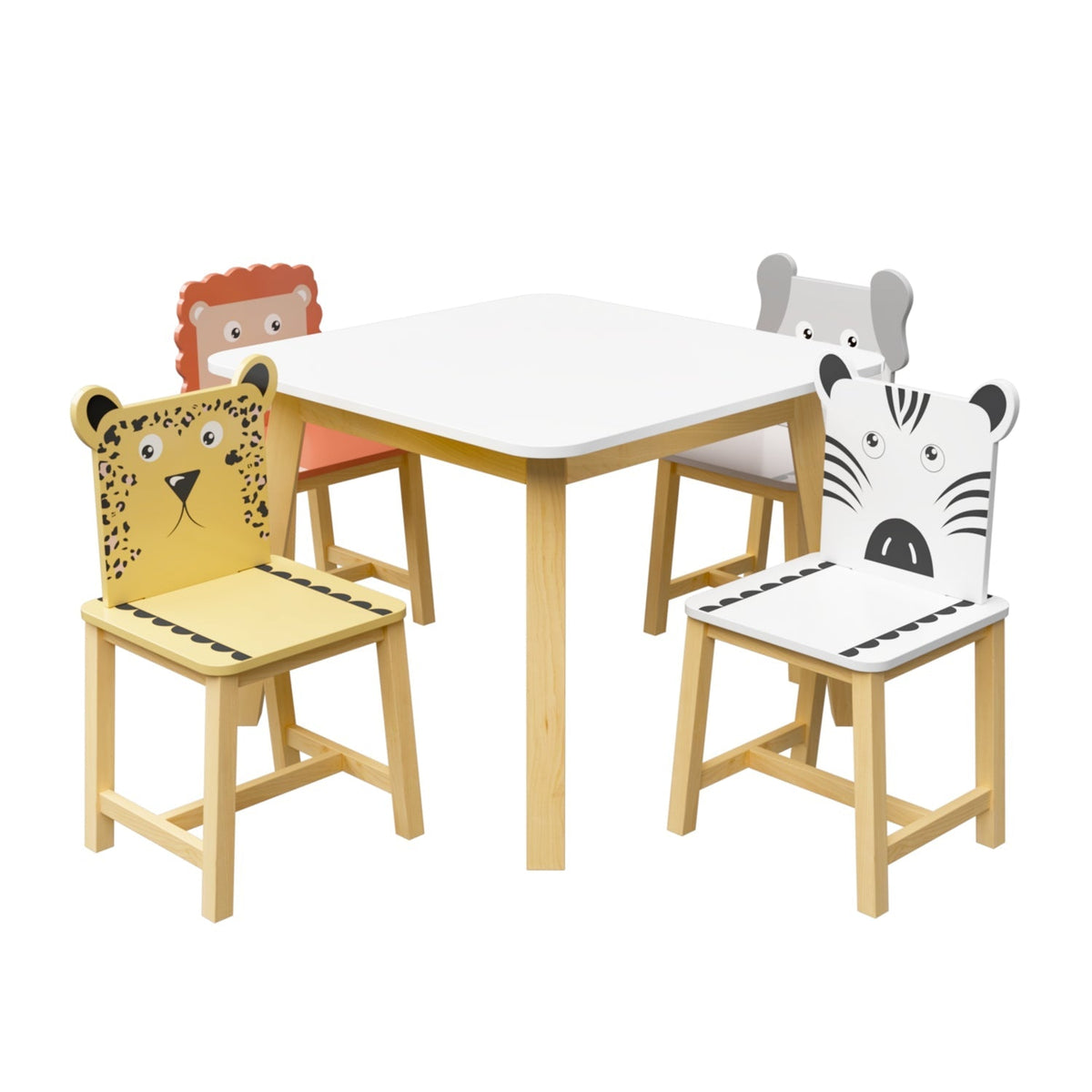 Animal Friends Kids Table & Chairs — 5 Pieces