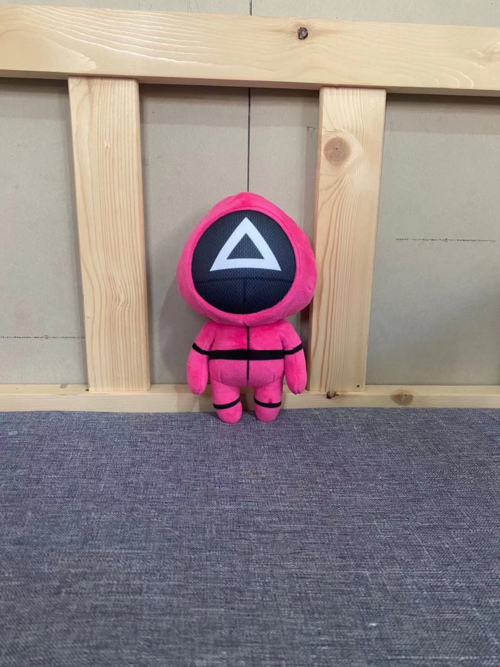 Triangle-symbol pink character plush toy