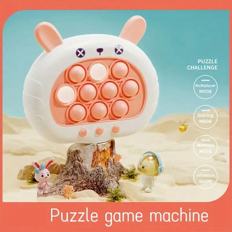 The electronic whack-a-mole style game console and its details up close
