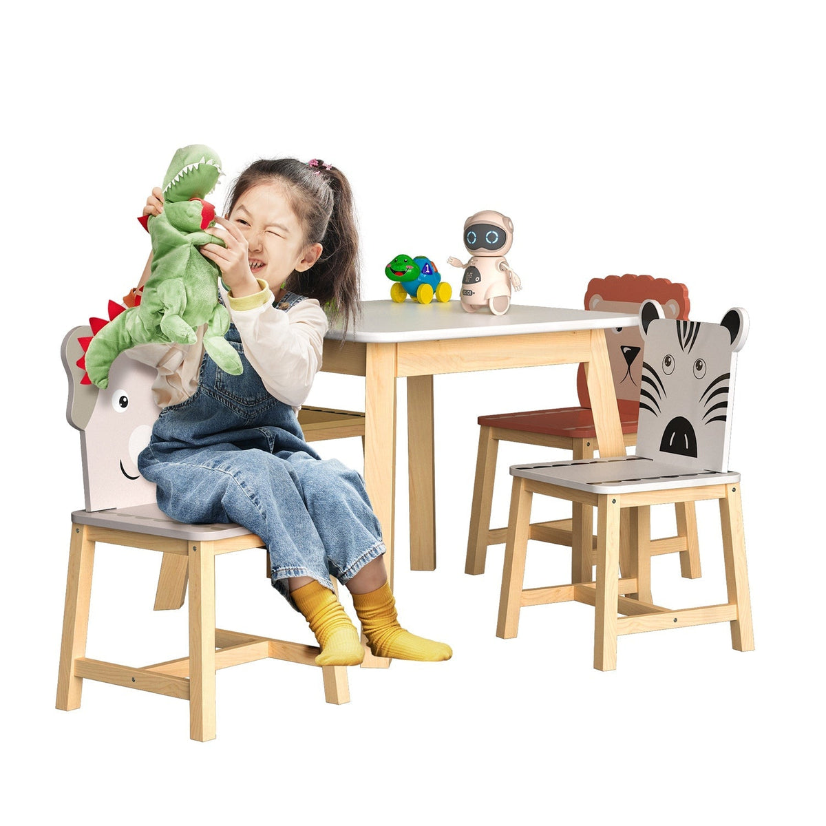 Animal Friends Kids Table & Chairs: 5 Pieces