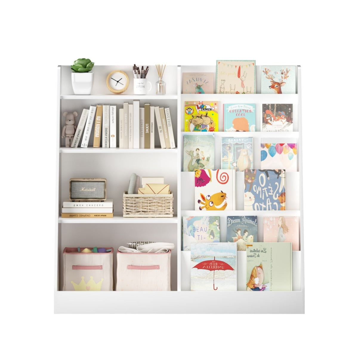Storytime Wooden Bookshelf & Toy Organizer