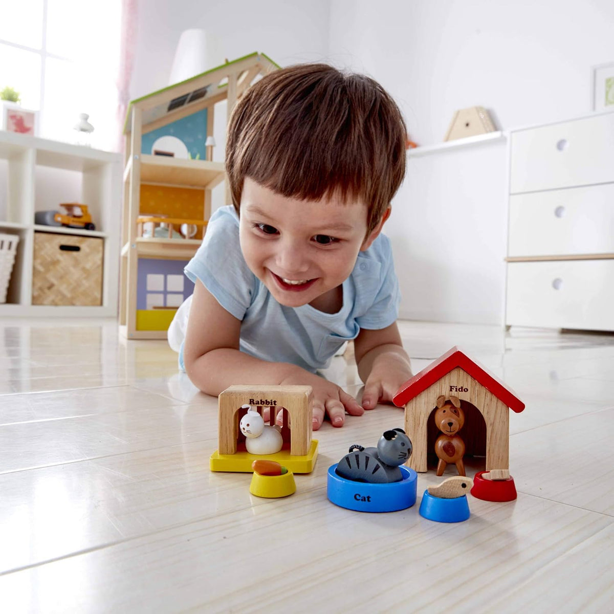 Happy Family Wooden Dollhouse Playset