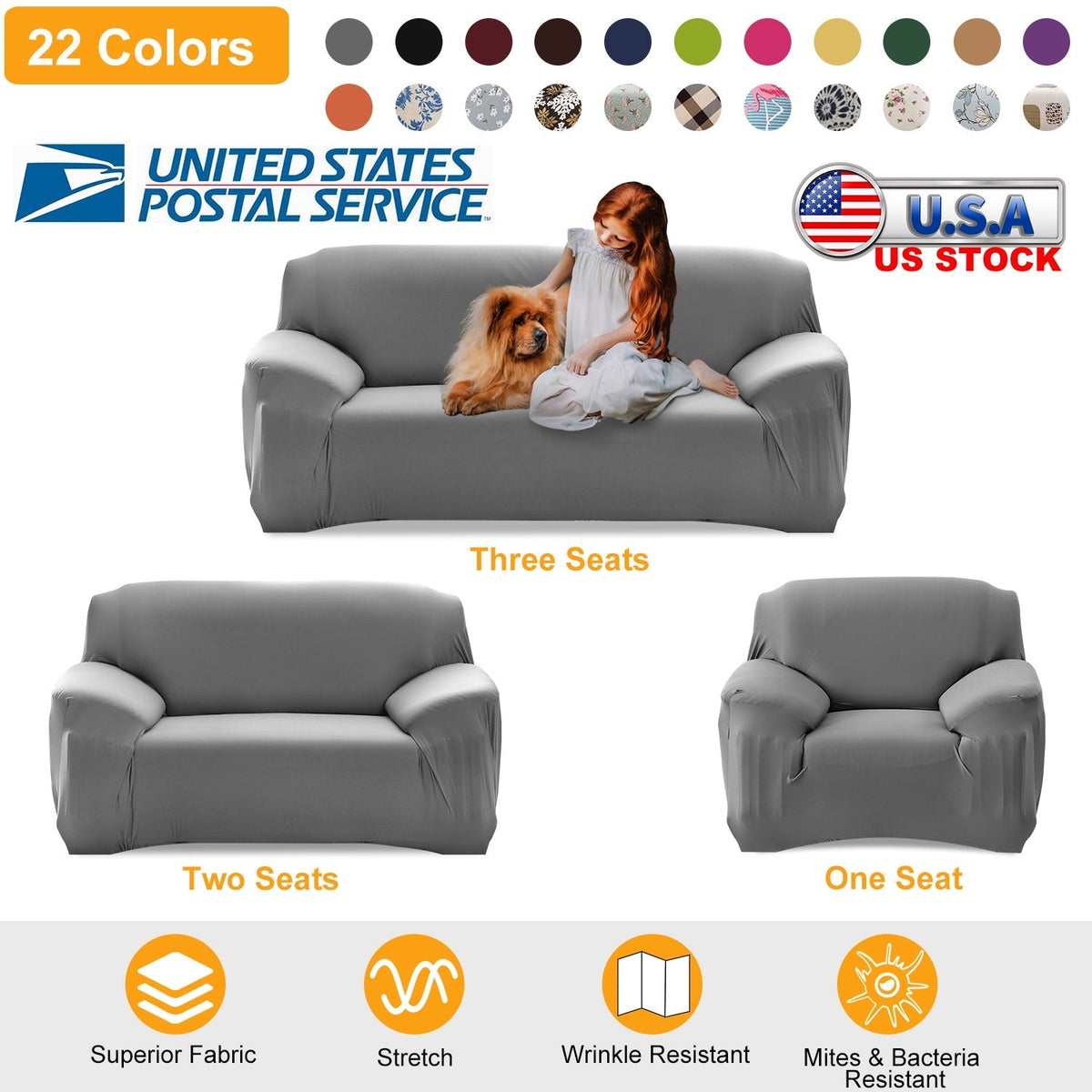 Patterned Stretch Sofa Slipcover