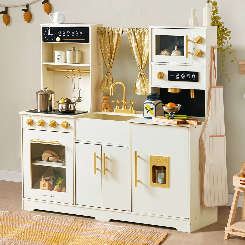 Tiny Land Iconic Wooden Play Kitchen – Cream Pretend Cooking Set for Kids — product image 1 of 8