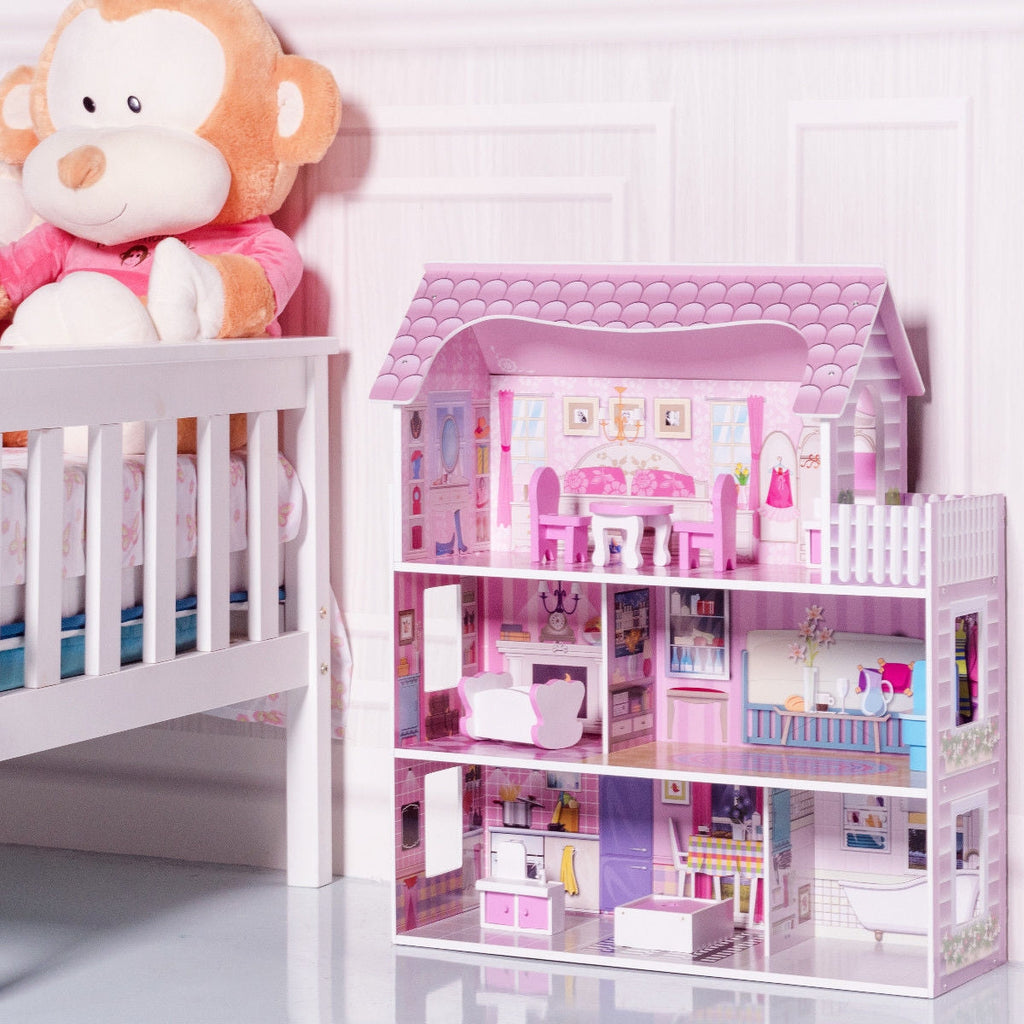 Rosebud 28-Inch Dollhouse with Furniture
