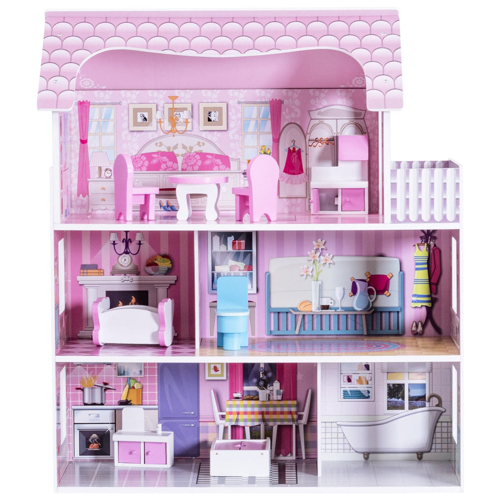 Rosebud 28-Inch Dollhouse with Furniture