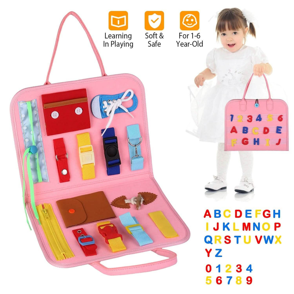 Busy Board Sensory Activity Board for Toddlers