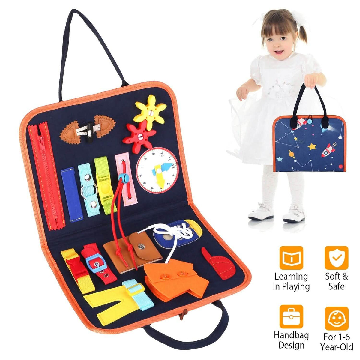 Busy Board Sensory Activity Board for Toddlers