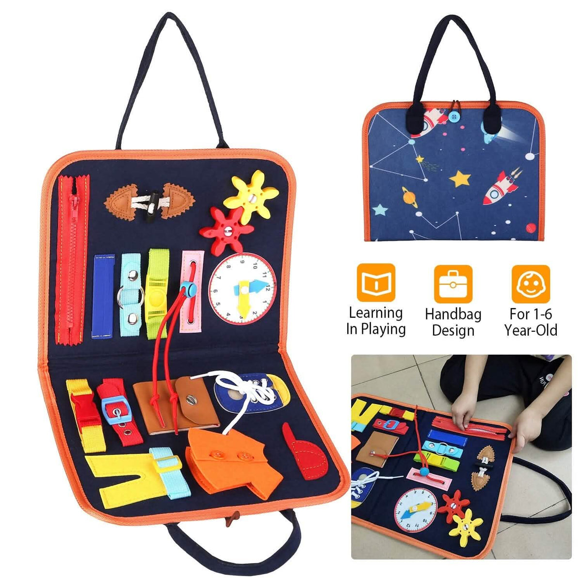 Busy Board Sensory Activity Board for Toddlers