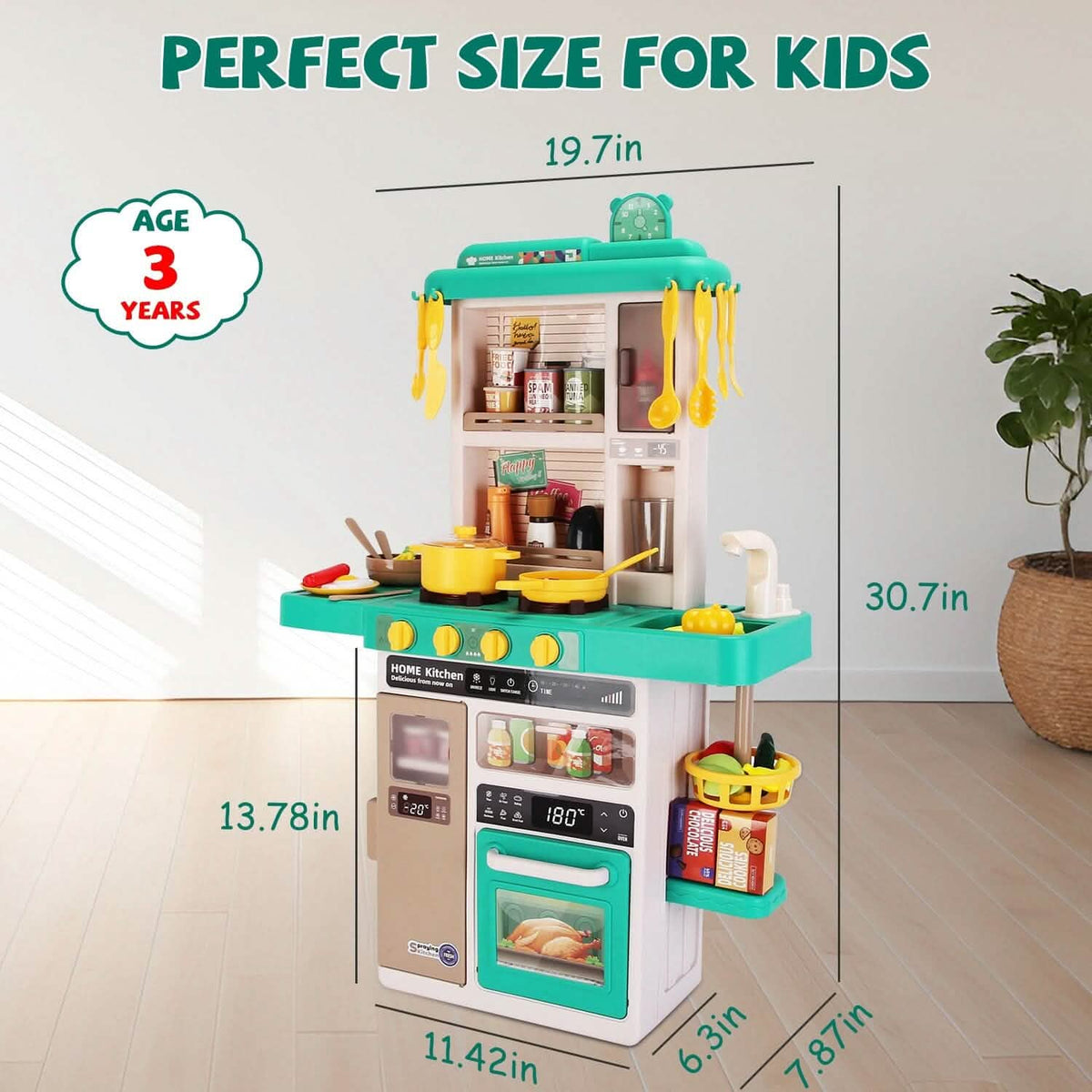 Pretend Play Kitchen Set with Cooking Accessories