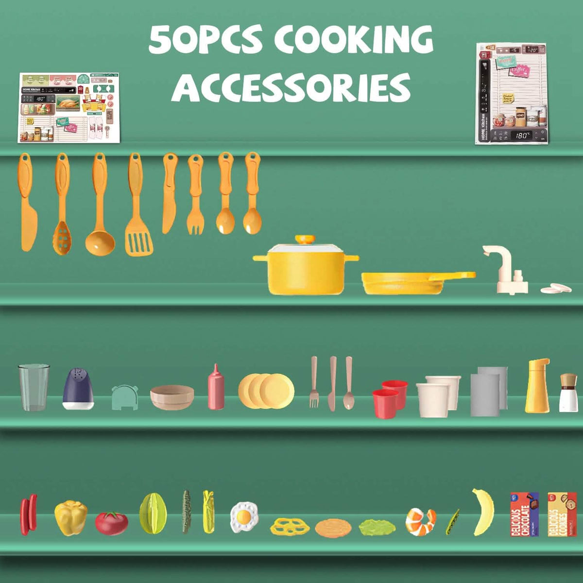 Pretend Play Kitchen Set with Cooking Accessories