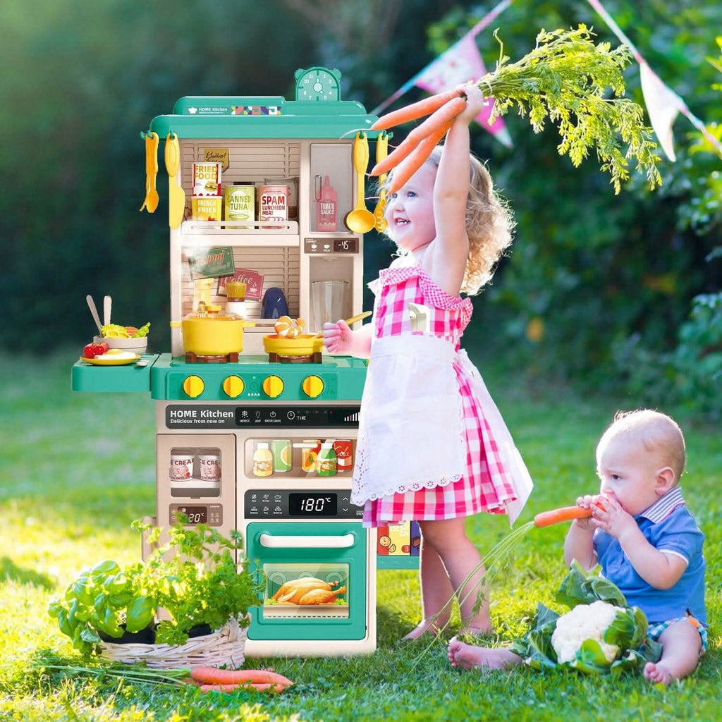 kids pretend play kitchen set with accessories product photo showing the full item