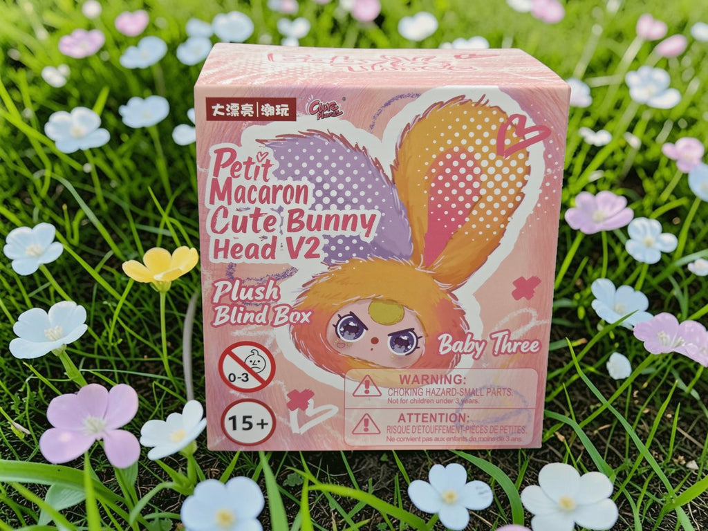 Baby Three Petit Macaron Cute Bunny Head v2 Plush — Lemon Soda — product photo 2 of 3