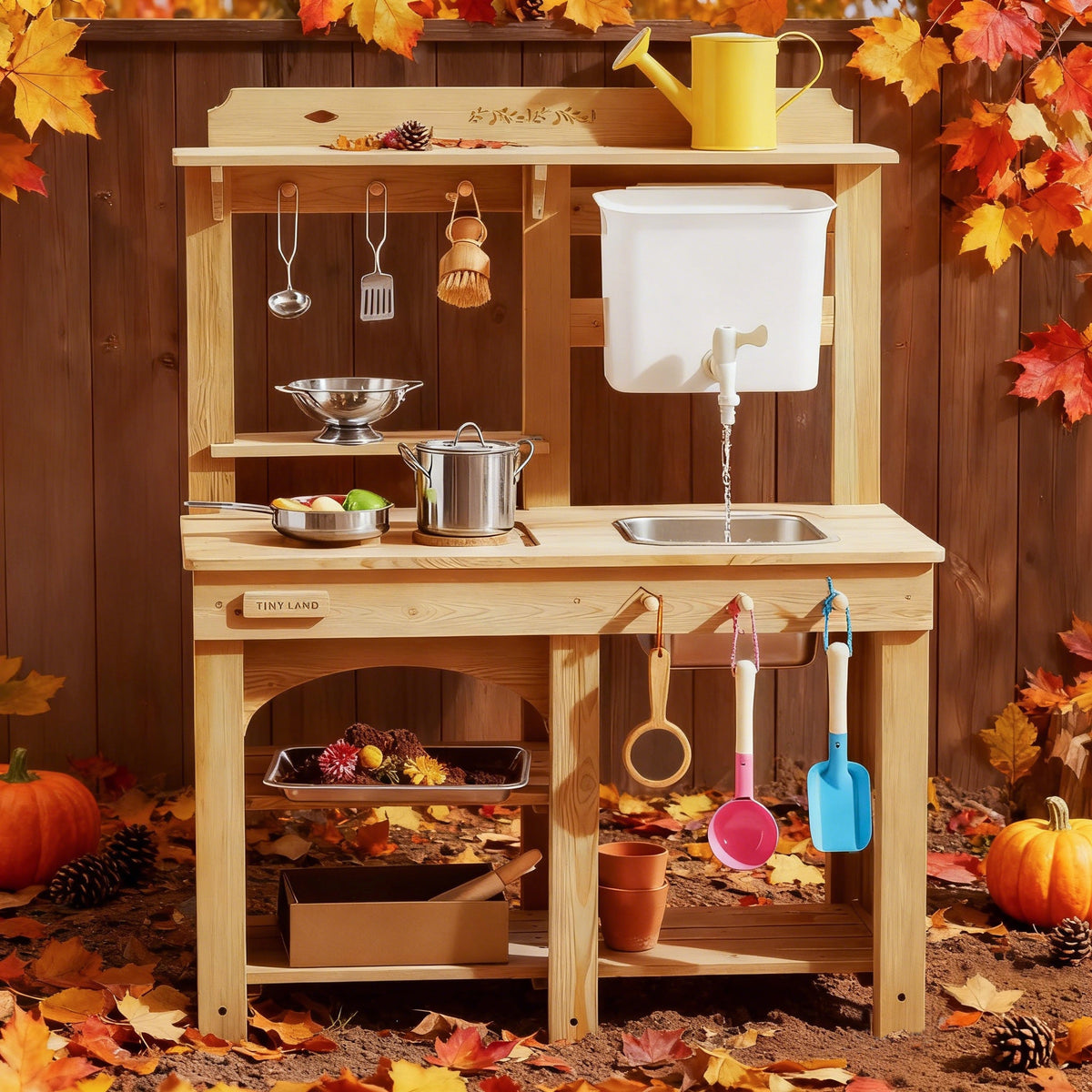 Tiny Land Mud Kitchen - DuoPlay Outdoor Play Kitchen for Kids — product image 13 of 15