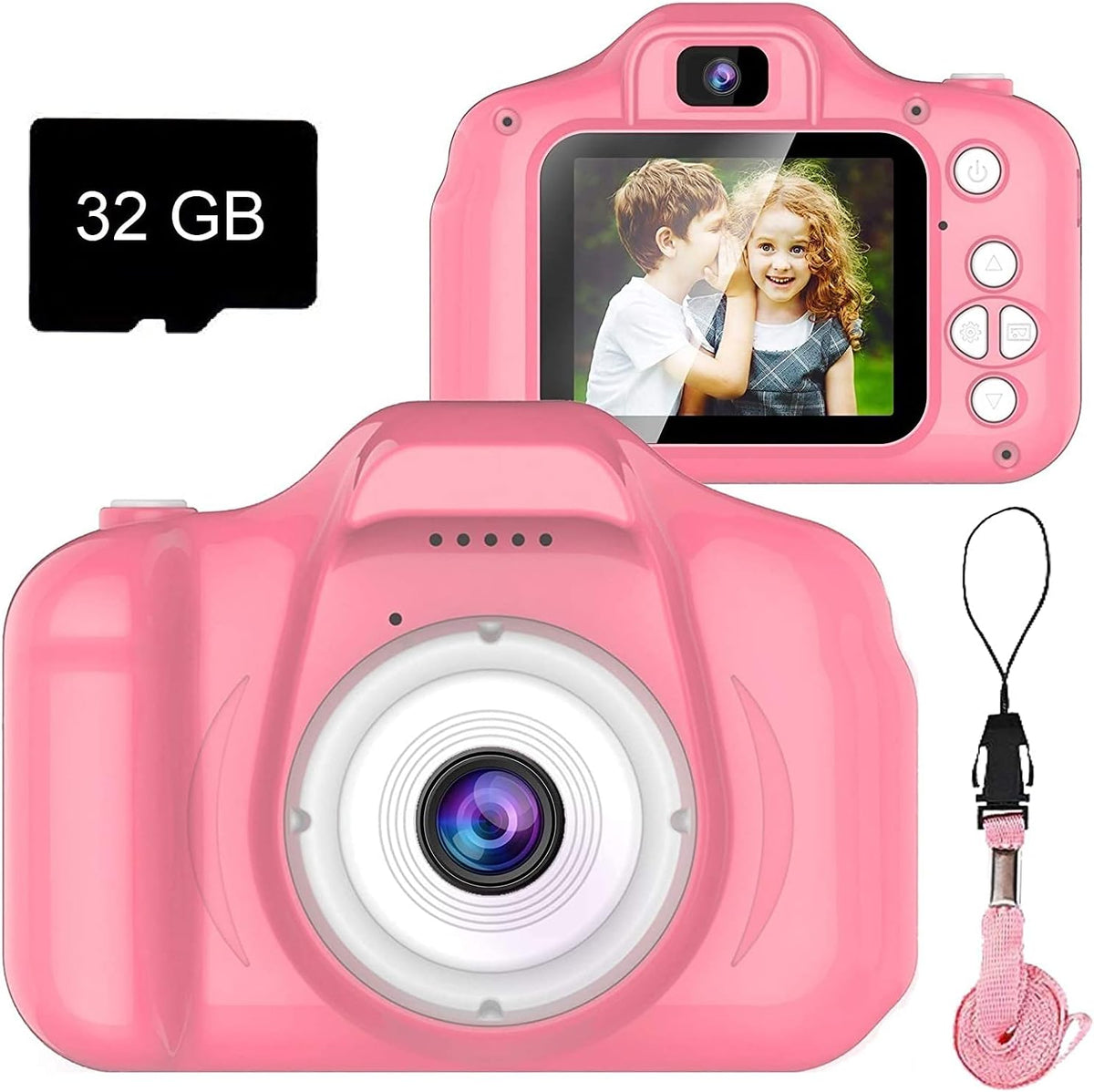 Kids Digital Selfie Camera with Dual Cameras & 32GB Card