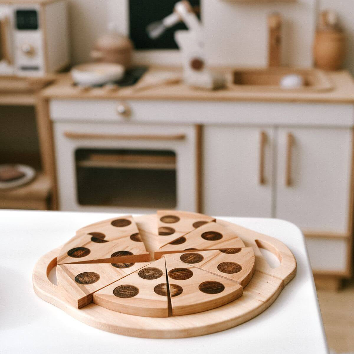 Wooden pizza toy