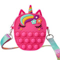 unicorn pop-it crossbody purse product photo showing the full item