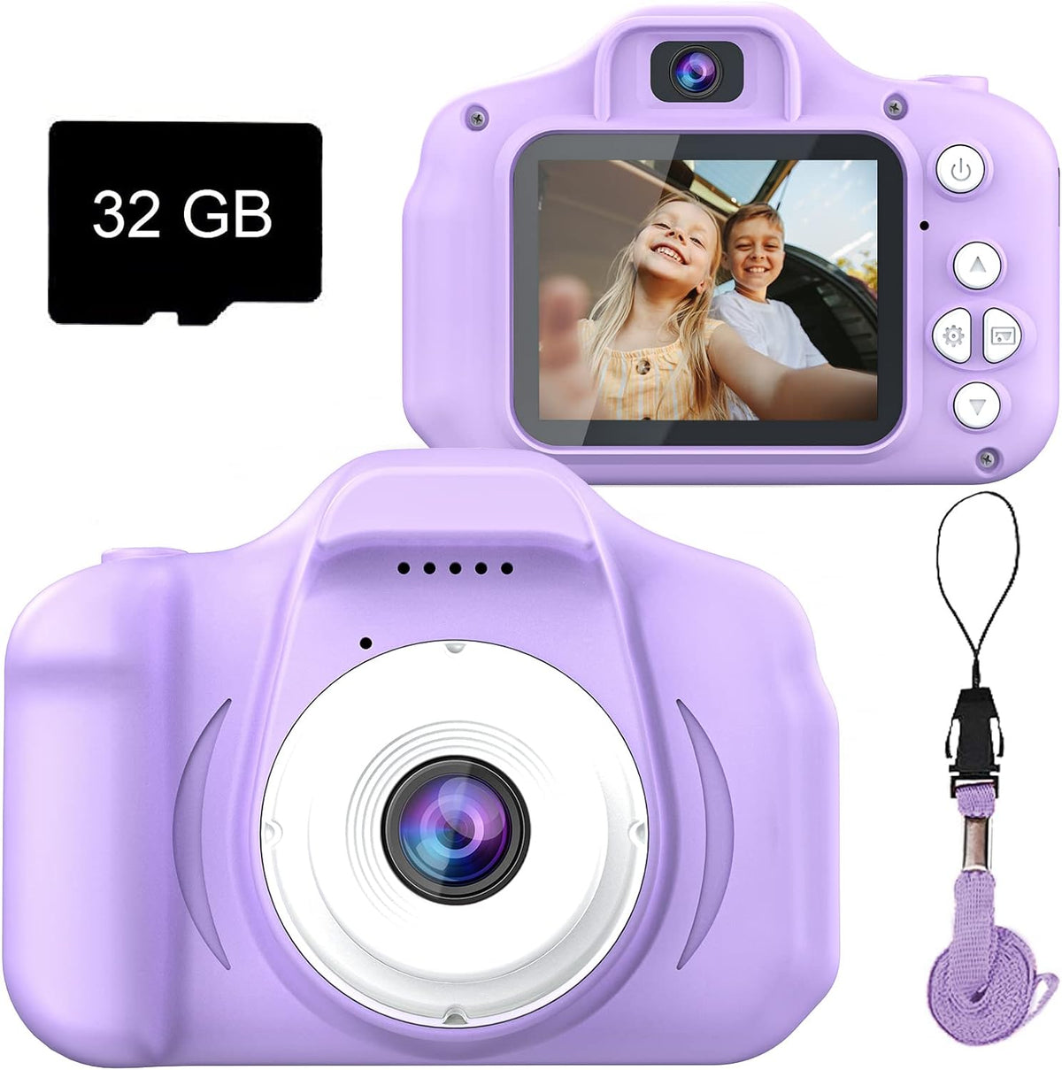 Kids Digital Selfie Camera with Dual Cameras & 32GB Card