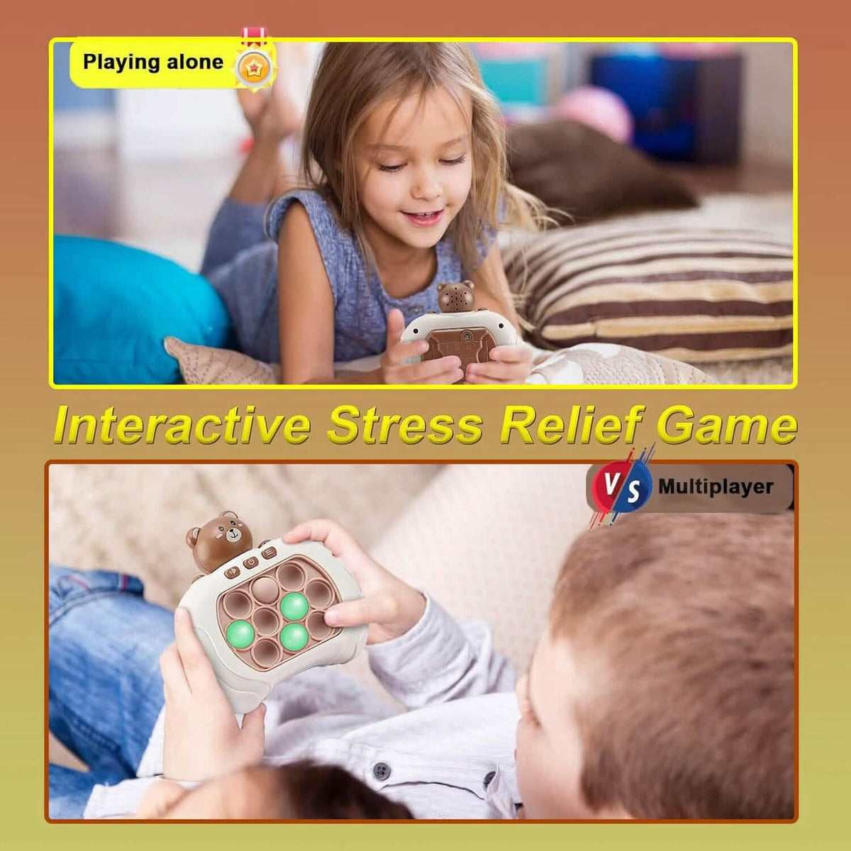 The electronic pop-it fidget game console shown in detail