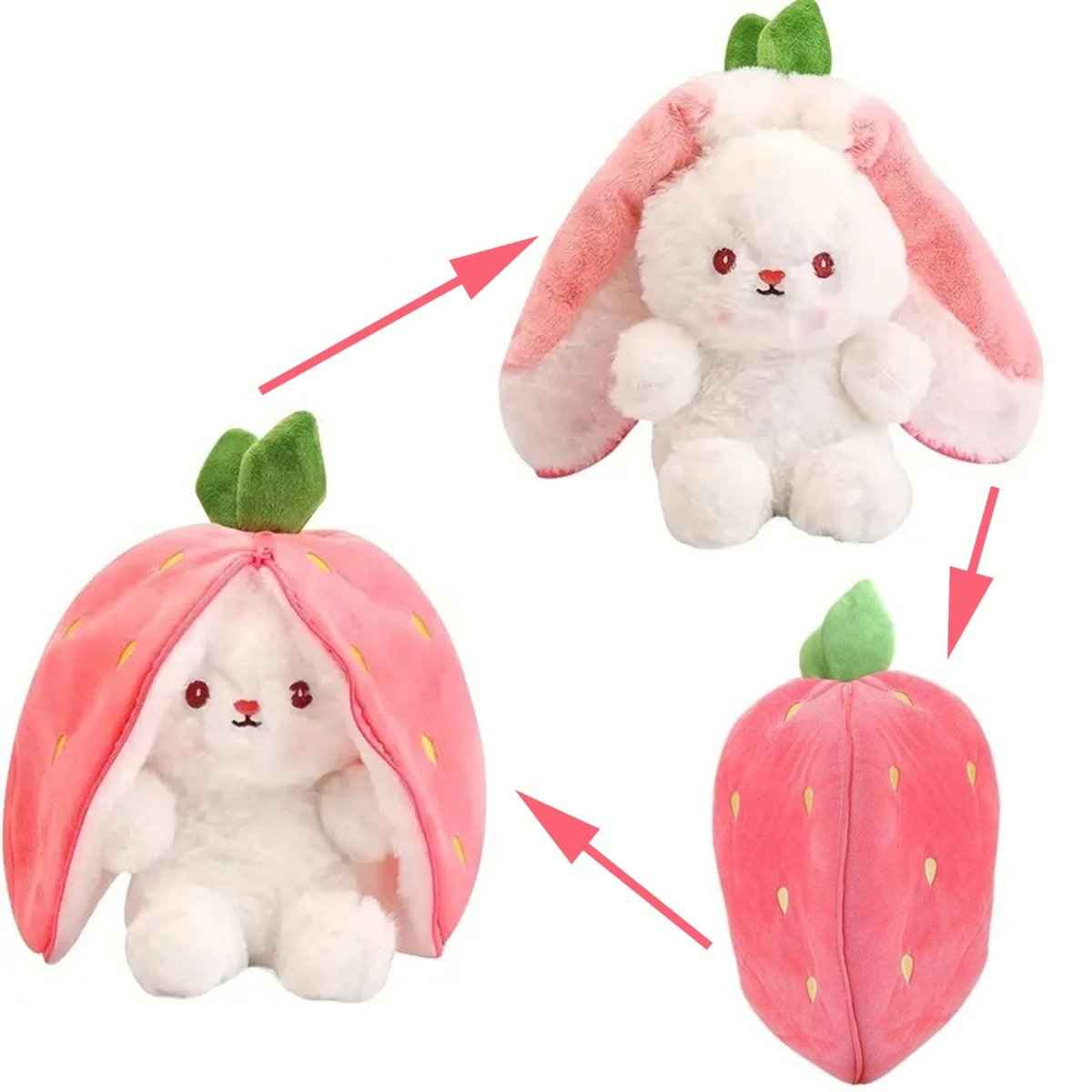 Strawberry Surprise Bunny Plush