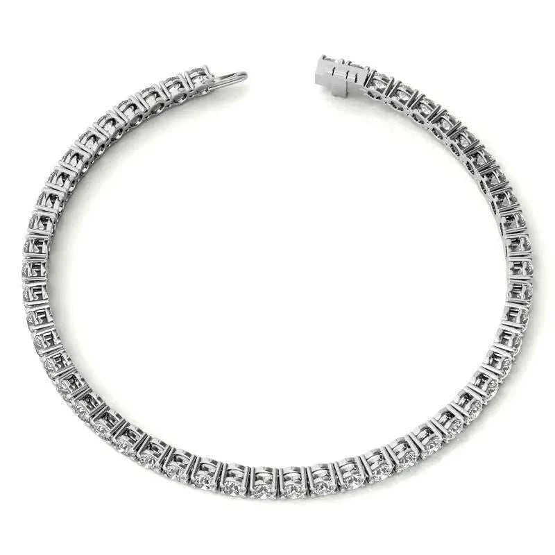 Set of Three 6ctw Created Moissanite Tennis Bracelets – 3mm Stones – 14K Gold Overlay in White, Yellow & Rose Gold - Maven Couture IncBracelets