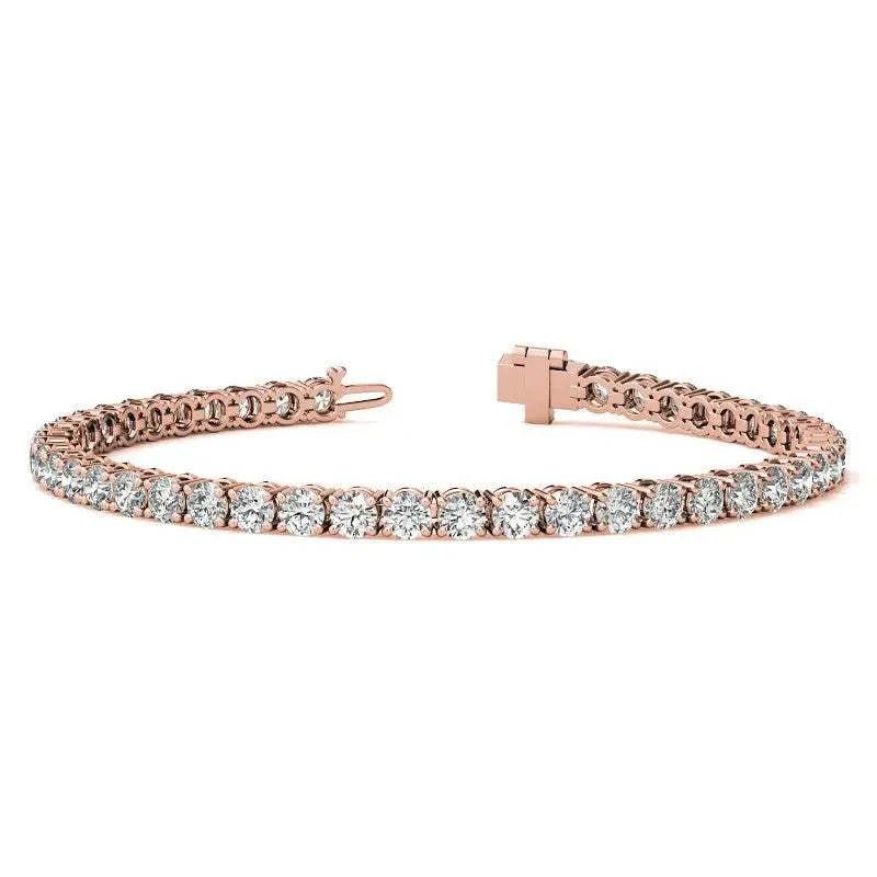 Set of Three 6ctw Created Moissanite Tennis Bracelets – 3mm Stones – 14K Gold Overlay in White, Yellow & Rose Gold - Maven Couture IncBracelets