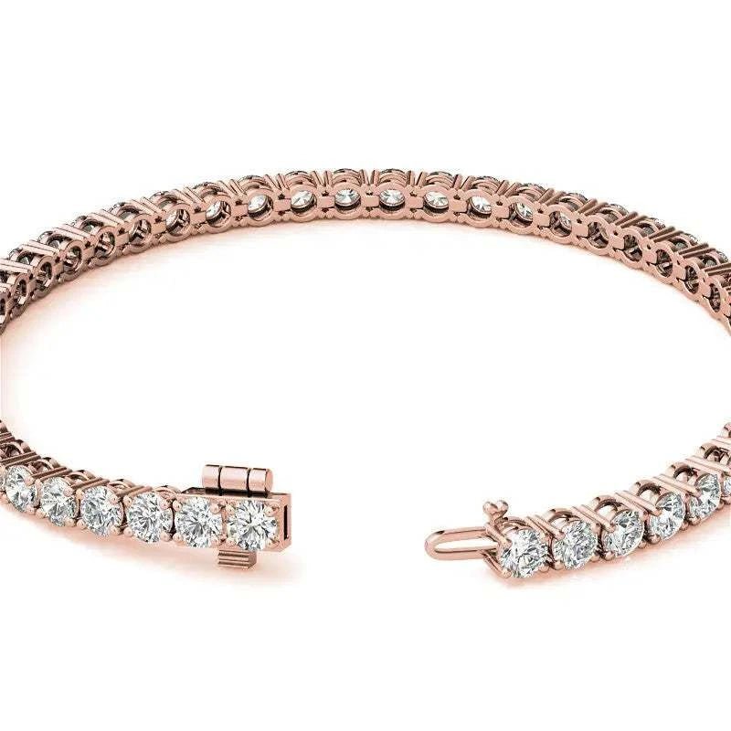 Set of Three 6ctw Created Moissanite Tennis Bracelets – 3mm Stones – 14K Gold Overlay in White, Yellow & Rose Gold - Maven Couture IncBracelets