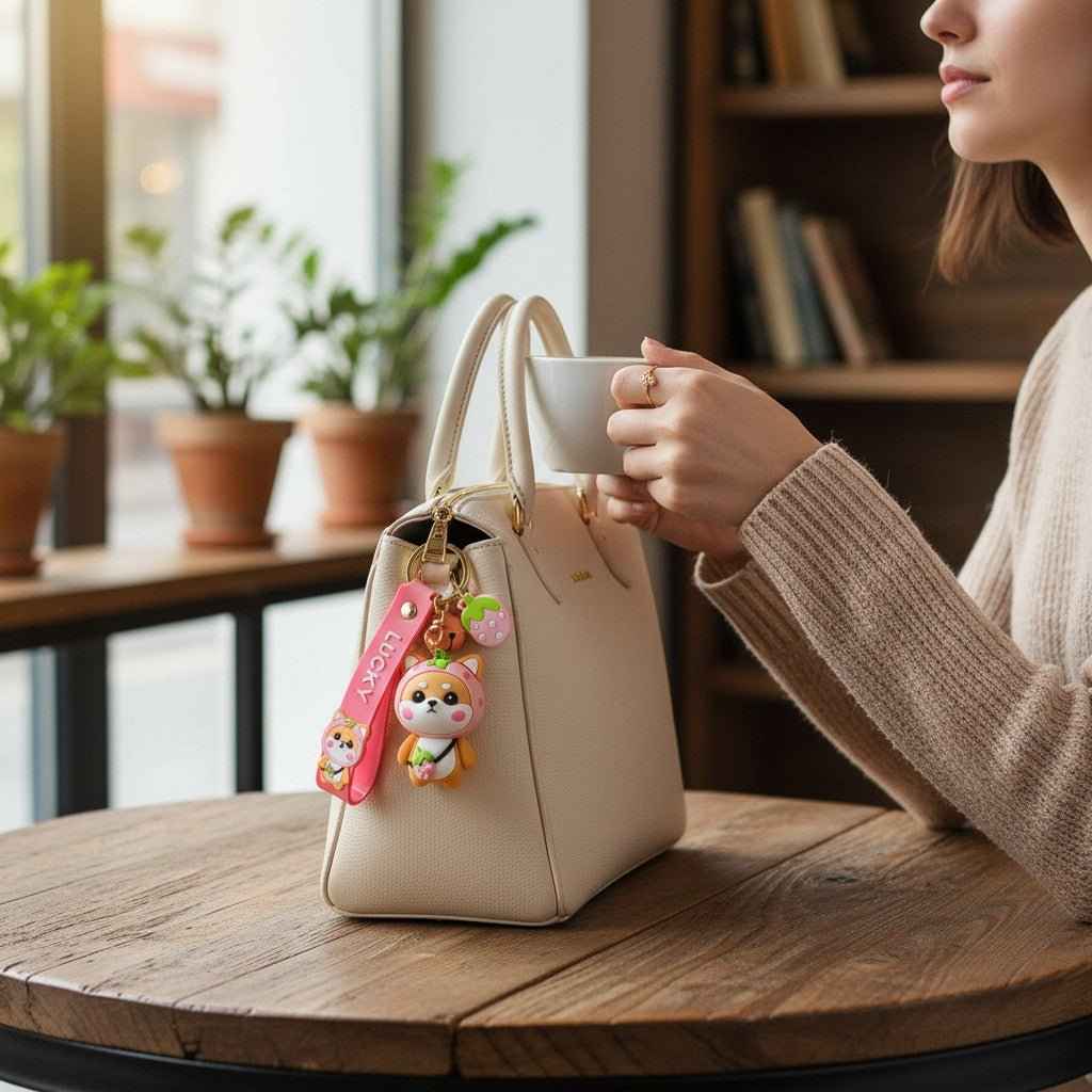 Strawberry Shiba Keychain — product photo 4 of 11