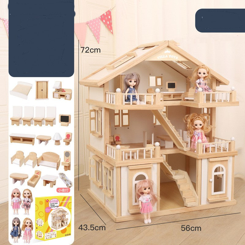 Storybook Wooden Dollhouse - Pipkin & Puddle: Dreamland - Pink / No The doll