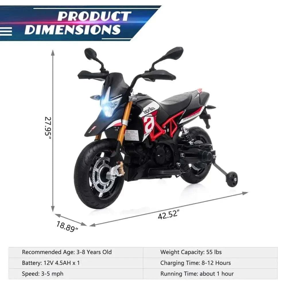 TOBBI 12V Electric Aprilia Licensed Kids Ride-On Motorcycle — product photo 3 of 9