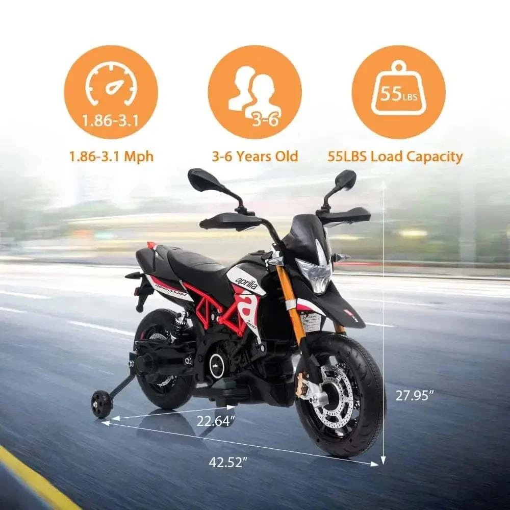 TOBBI 12V Electric Aprilia Licensed Kids Ride-On Motorcycle — product photo 6 of 9