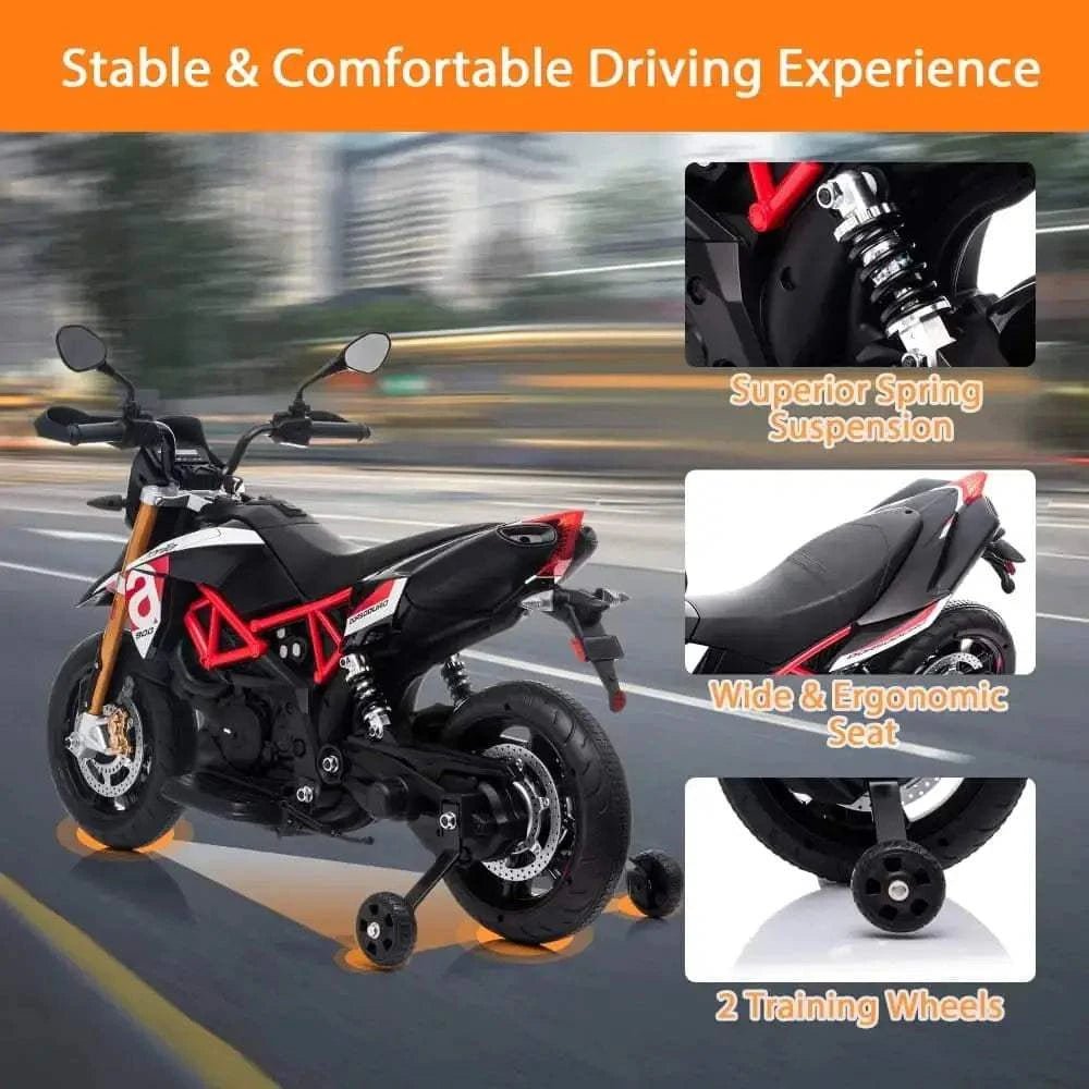 TOBBI 12V Electric Aprilia Licensed Kids Ride-On Motorcycle — product photo 4 of 9