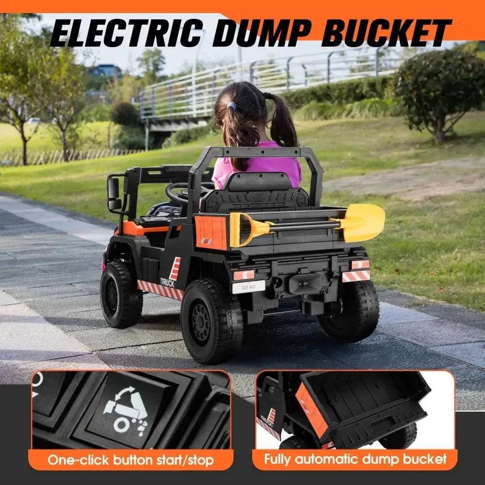 TOBBI 12V Kids Electric Dump Truck Ride-On Car — product photo 6 of 8