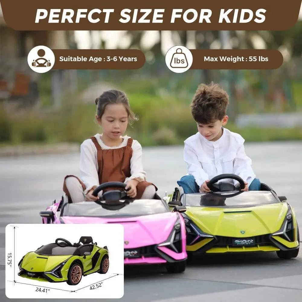 TOBBI 12V Licensed Lamborghini Sian Electric Kids Ride On Car - Maven Couture IncElectric Riding Vehicles