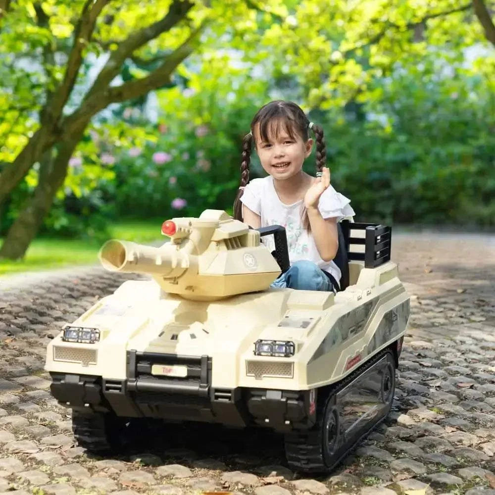 TOBBI 24V Electric Kids Ride-On Tank Car — product photo 1 of 8