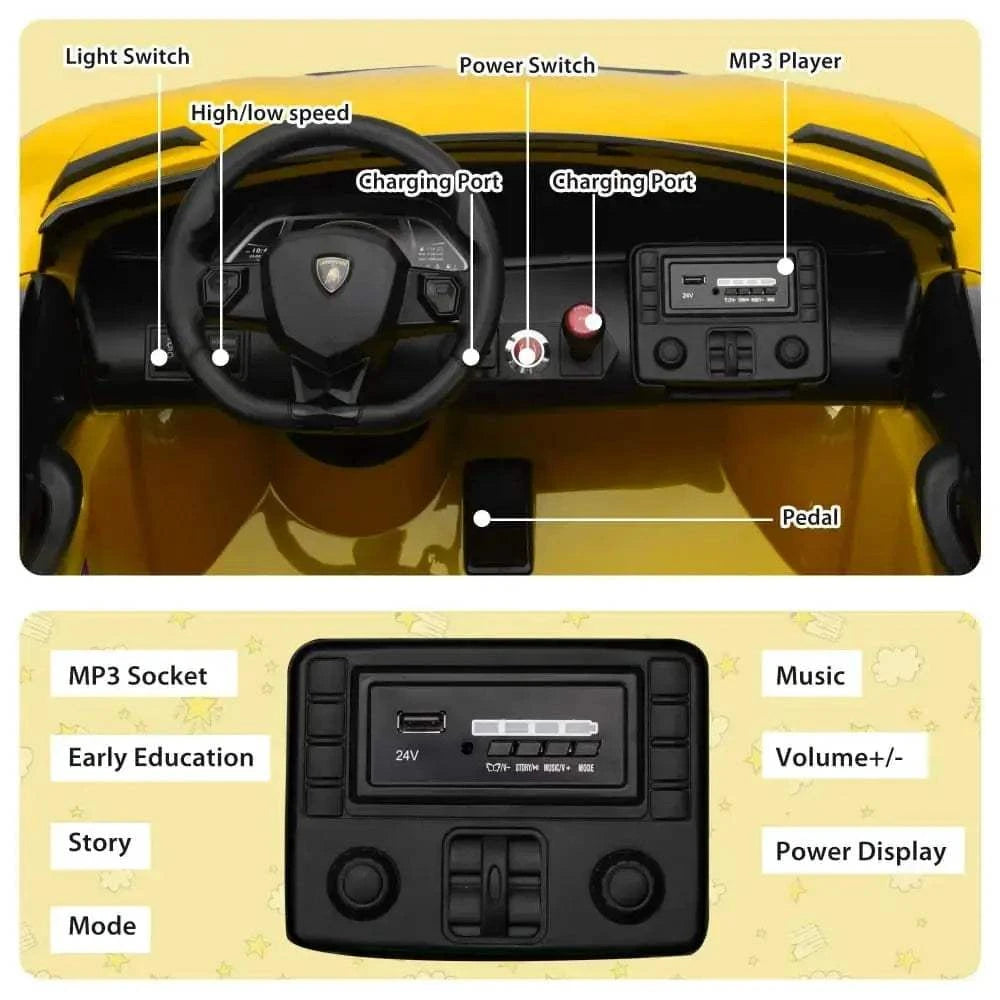 TOBBI 24V Licensed Lamborghini SVJ 2-Seater Electric Kids Ride On Drift Car - Maven Couture IncElectric Riding Vehicles