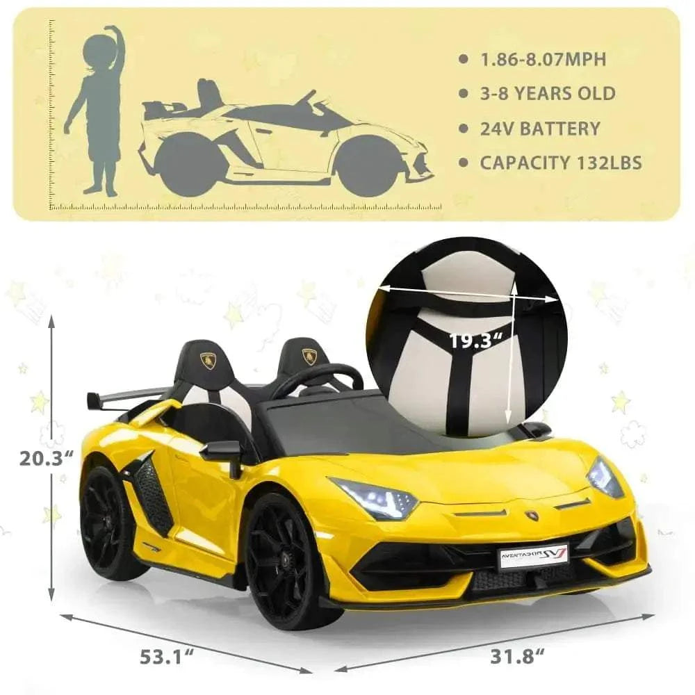 TOBBI 24V Licensed Lamborghini SVJ 2-Seater Electric Kids Ride On Drift Car - Maven Couture IncElectric Riding Vehicles