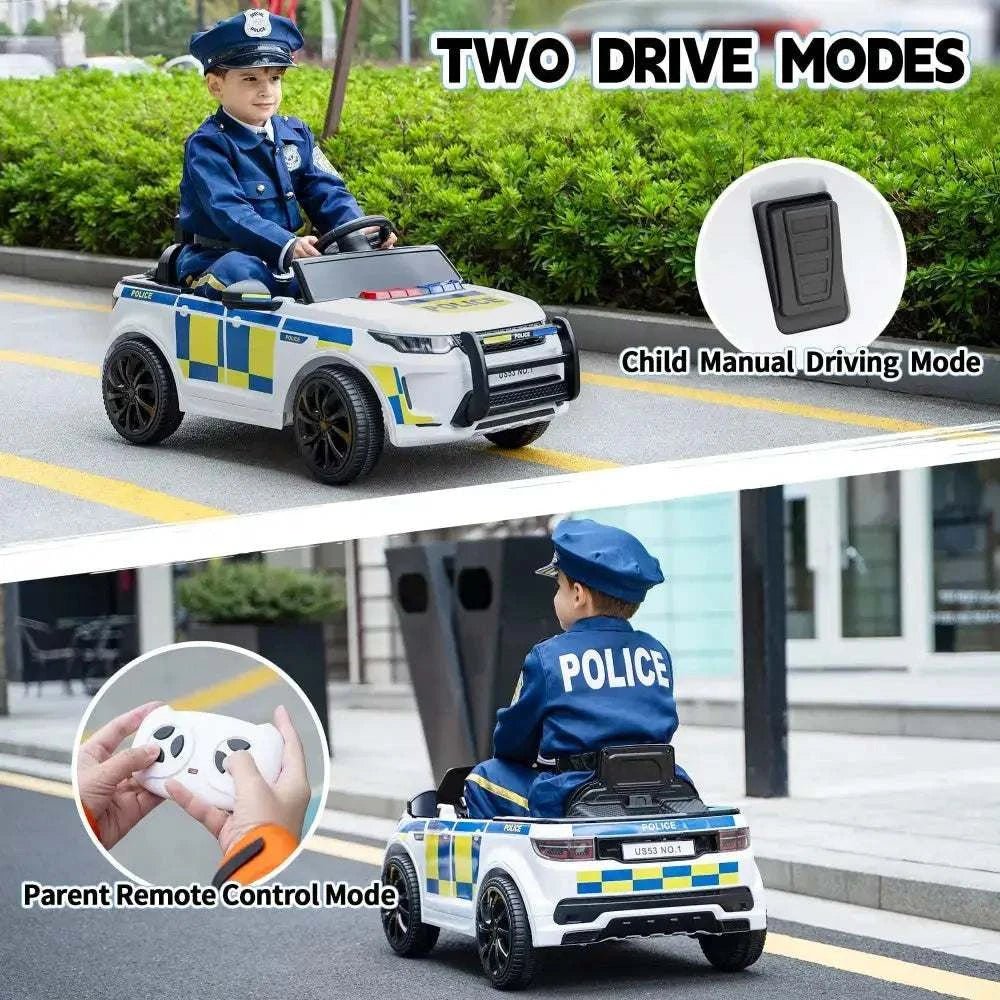TOBBI 6V Electric Kids Ride-On Police Car — product photo 4 of 8