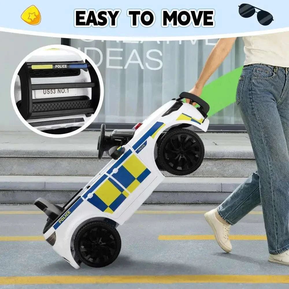 TOBBI 6V Electric Kids Ride-On Police Car — product photo 5 of 8