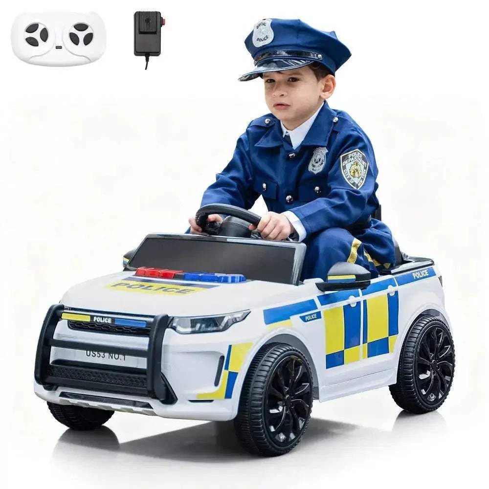 TOBBI 6V Electric Kids Ride-On Police Car — product photo 3 of 8