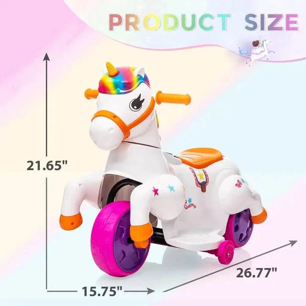 TOBBI 6V Electric Kids Unicorn Ride-On Car — product photo 3 of 7