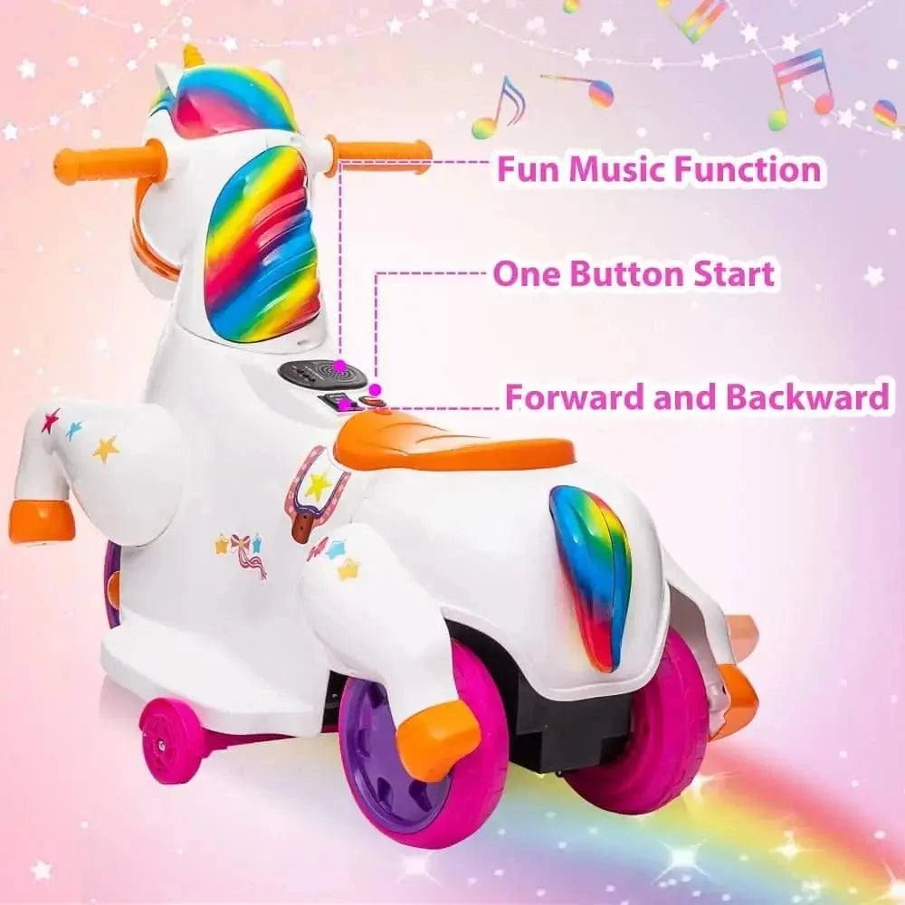 TOBBI 6V Electric Kids Unicorn Ride-On Car — product photo 5 of 7