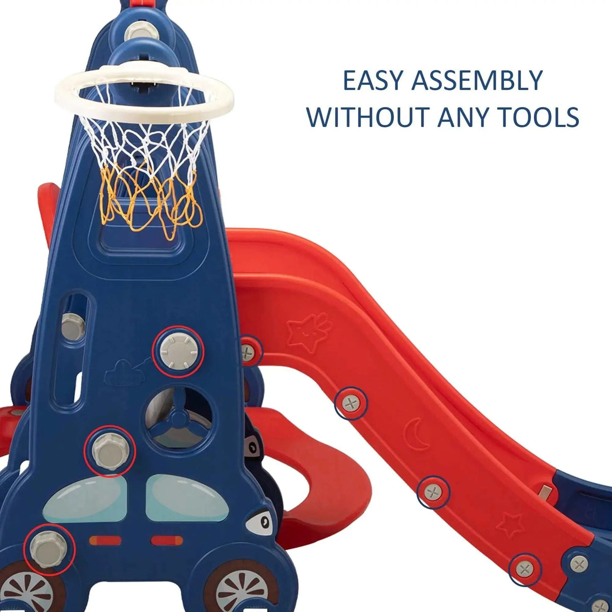 TOBBI & NYEEKOY 3-in-1 Car-Themed Toddler Slide and Swing Set - Maven Couture IncSwing Sets & Playsets