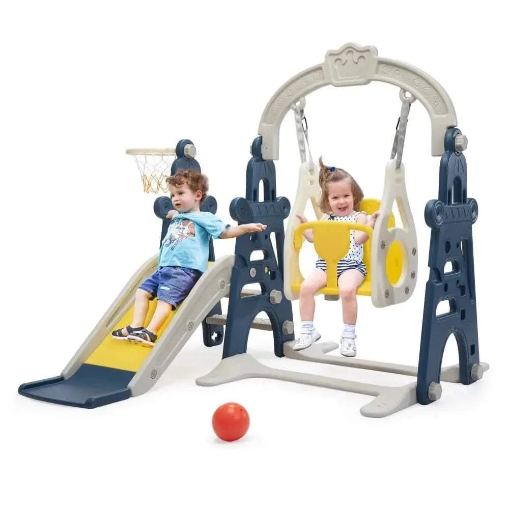 TOBBI & NYEEKOY 4-in-1 Toddler Slide and Swing Playset with Hoop - Maven Couture IncSwing Sets & Playsets